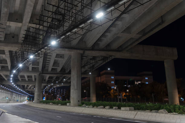 istock Empty tunnel in the dark. Transportation background 1329528524