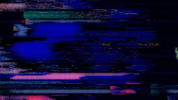 glitch hałasu statycznego telewizora vfx pack. wizualne efekty wideo paski tła, tv ekran usterka usterka. tło wideo, efekt przejścia do edycji wideo - vcr audio cassette video video cassette tape zdjęcia i obrazy z banku zdjęć