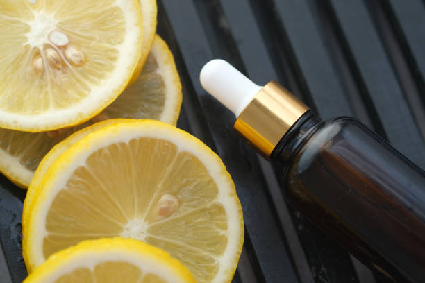 istock glass container of oil and lemon on table 1329529365