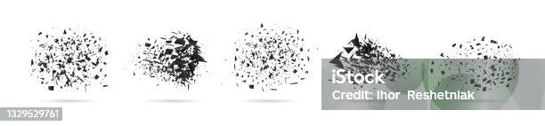 Abstract Shatter Particles Shatter Of Particle Broken Glass With Debris Abstract Explosion With ...