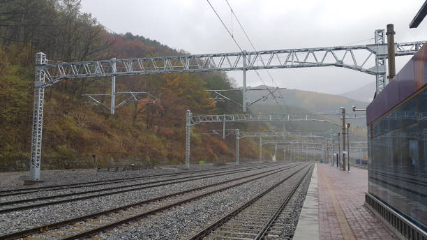 istock Mindungsan Station railway platform in Korea 1329532692