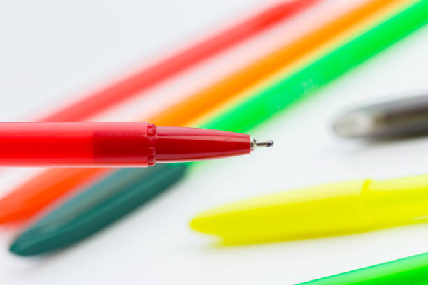 istock Set of pens isolated on white background 1329535850