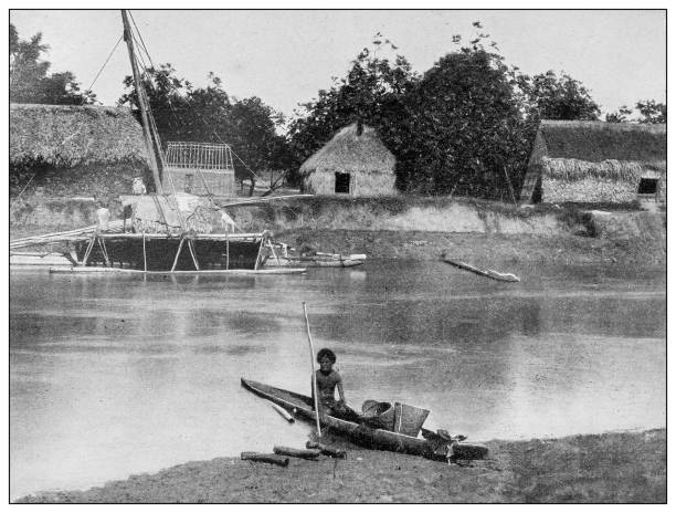istock Antique black and white photograph: Pago Pago, Tutuila, Samoa 1329537004