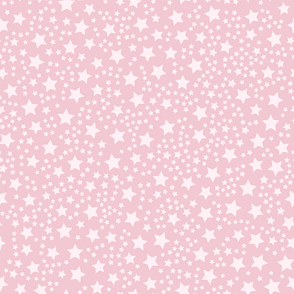 Cute print with star confetti on pink background