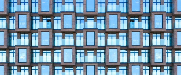 istock Abstract building background, modern residential building, panoramic view 1329538391
