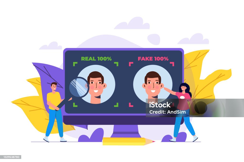 Deep Voodoo Deepfake Deep Face Technology Concept Vector Illustration Stock ...