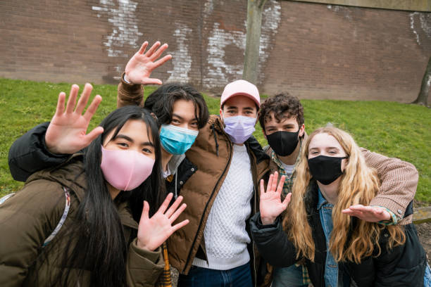 istock Safely Taking a Group Photo with Friends 1329540241