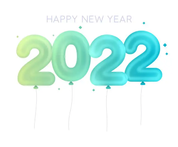 Vector illustration of Happy New Year 2022 Celebration Balloons