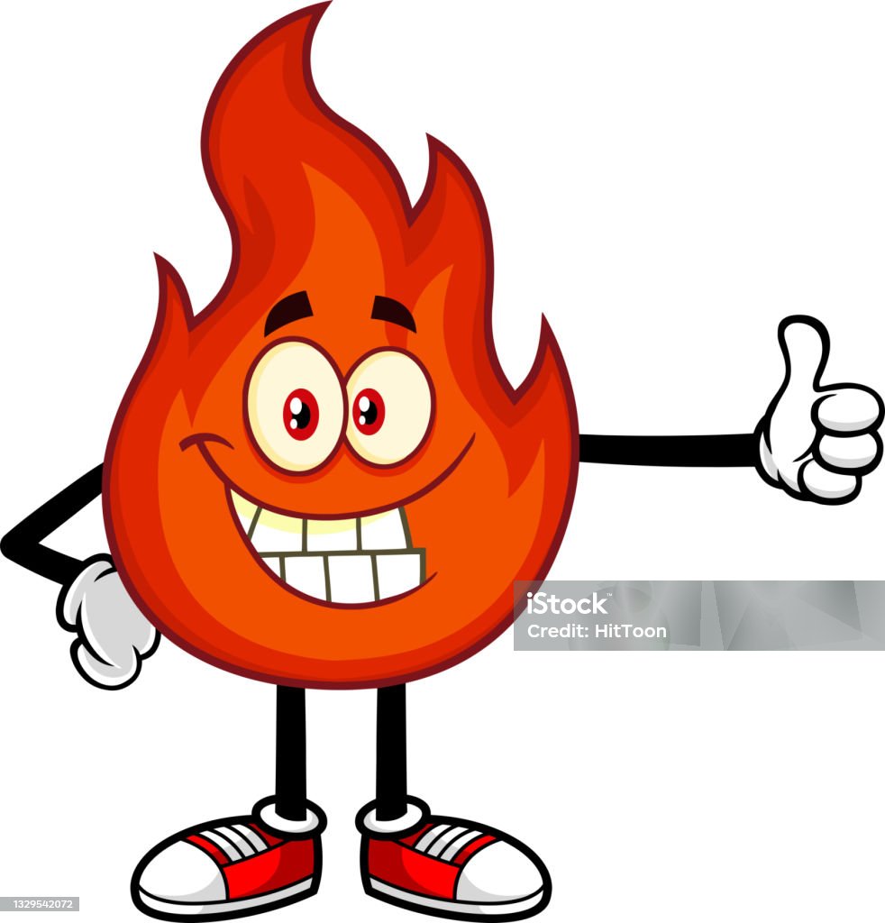 Smiling Red Fire Cartoon Character Giving A Thumb Up Stock Illustration - Download Image Now - iStock Smiling Red Fire Cartoon Character Giving A Thumb Up Stock Illustration - Download Image Now - iStock