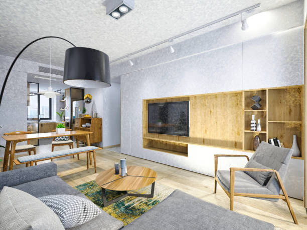 istock 3d render of modern living room 1329547971