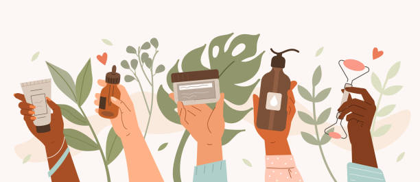 kosmetik - perawatan kulit ilustrasi stok