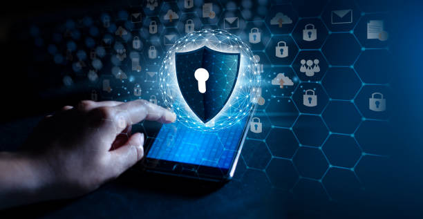 istock shield with key inside on blue background The concept of cybersecurity the Internet 1329557677