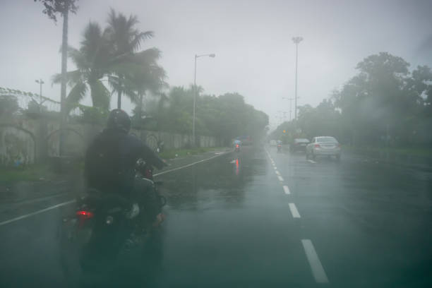 istock Monsoon abstract image of Kolkata traffic 1329559801