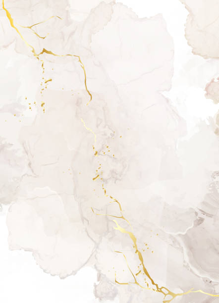 illustrazioni stock, clip art, cartoni animati e icone di tendenza di telaio di design vettoriale in geode al quarzo beige. elegante carta texture marrone tortora - marble
