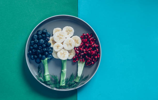 istock food creative ideas, trees made from fruit pieces, breakfast for children 1329561262