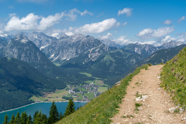 istock Hiking trail in Tyrol at Lake Achensee 1329568992