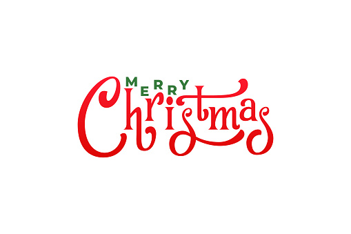 Merry Christmas typography. Holiday Xmas type lettering design.