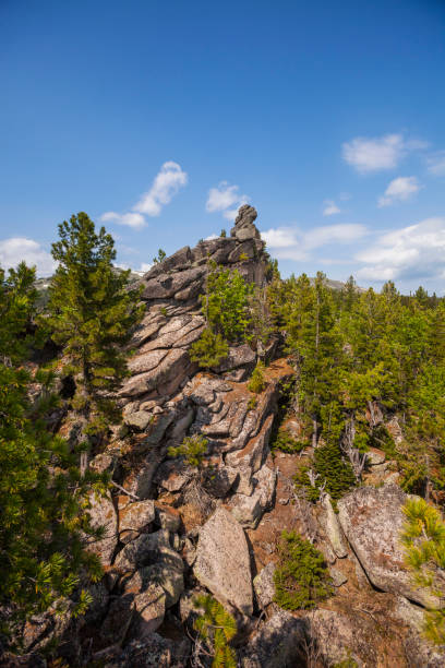 istock Remnants pillars on Mount Zelenaya. Sheregesh, Russia 1329580850