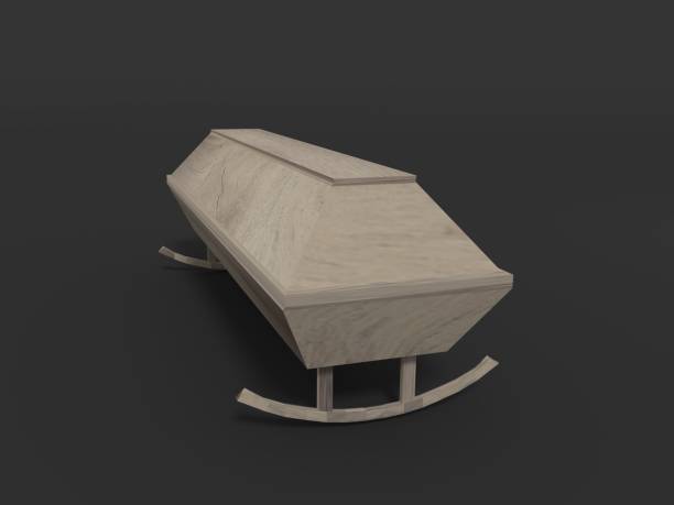 The sarcastic coffin The surreal sarcastic coffin in the shape of rocking chair or cradle funeral home chairs stock pictures, royalty-free photos & images