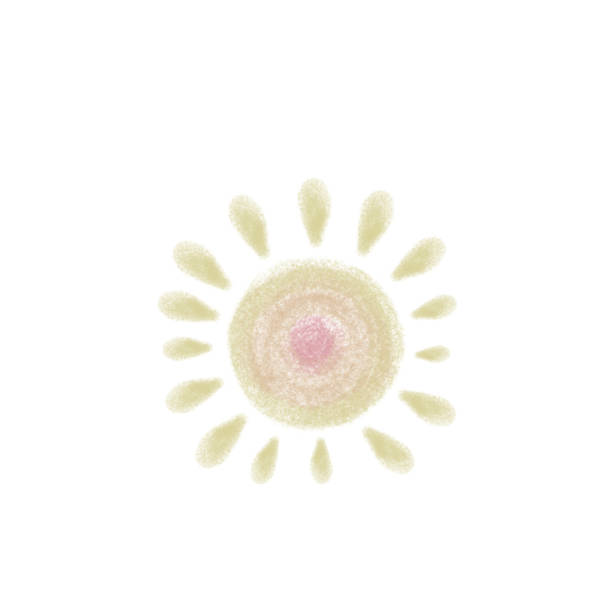 istock Digital illustration pastel Sun. Boho design. Cartoon children clipart. Abstract 1329588421
