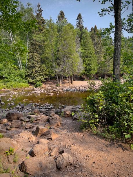 istock Dry and rock ground by low river water 1329595337