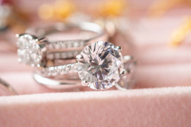 istock Jewelry diamond rings in box 1329597019
