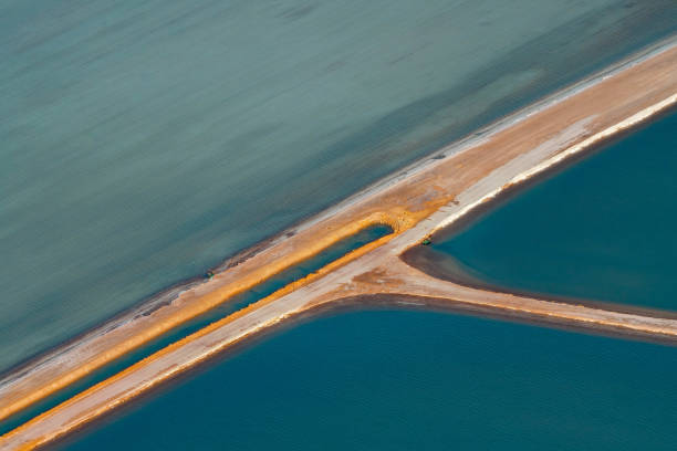istock Aerial photography salt mining operations Western Australia 1329597671