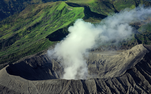 Indonesia famous place attraction for tourist Mount Bromo in east java is an active volcano and part of the Tengger massif, Java, Indonesia,Travel Concept