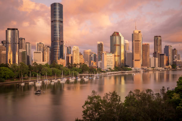 istock Brisbane city skyline from Kangaroo Point, Australia 1329607381
