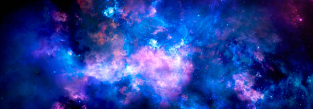 istock Cosmic background with shining stars and bright nebulae 1329612782