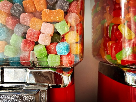 Candy in Old Fashion Dispensers