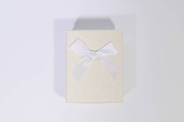 istock Creamy white gift box In the white background 1329617165