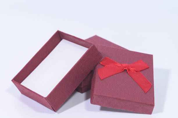 istock Dark red gift box In the white background 1329617247
