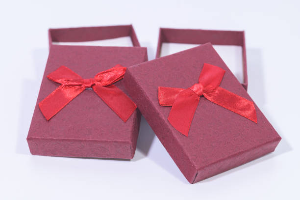 istock Dark red gift box In the white background 1329617258