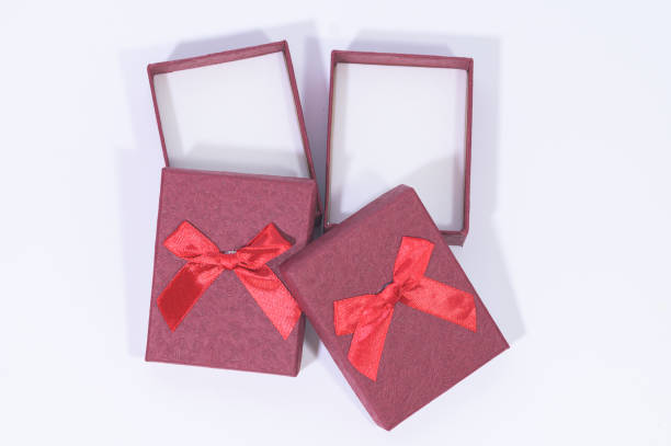 istock Dark red gift box In the white background 1329617261
