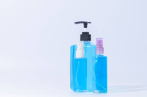 istock Alcohol gel for washing hands Prevent coronavirus or covic-19 pathogens. White background scene 1329617332