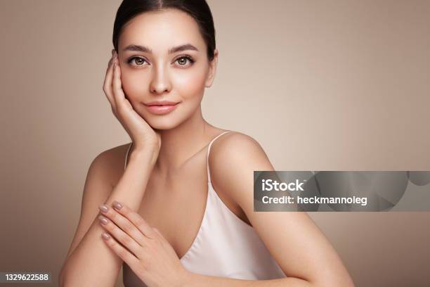 Portrait Beautiful Young Woman With Clean Fresh Skin Stock Photo - Download Image Now