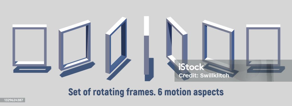 Isometric Rectangle Frame Isometric Rectangular Frame Rotating Stock Illustration - Download ...