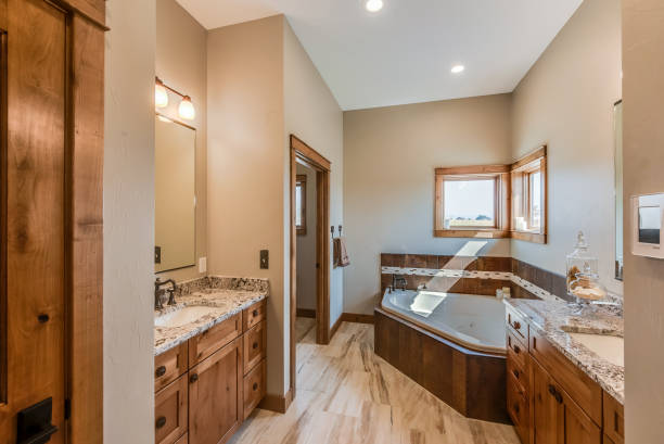 istock Corner soaking tub in bathroom 1329624799