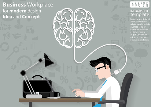 Think With Technology Technology Contact Communicateidea And Concept Think Creativity For ...