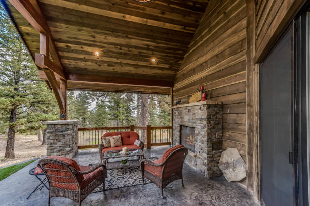 istock Cozy sitting area on back patio 1329627559