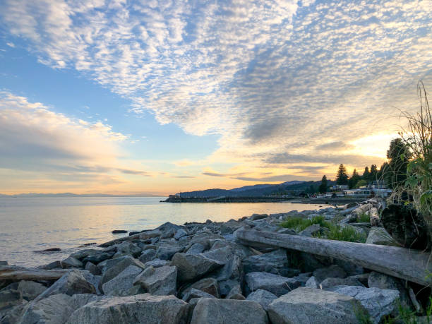 istock Beautiful sunset on coastline with cloudscape 1329629209