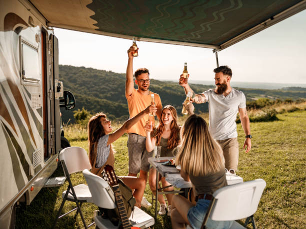 istock Cheers to this camping adventure! 1329630318