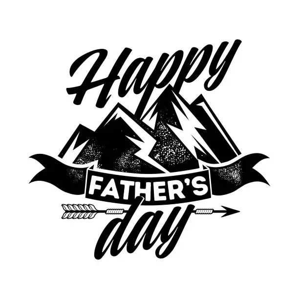 Vector illustration of Typography and lettering with design elements and silhouettes for a happy father's day
