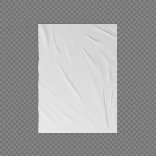 Vector illustration of Wrinkled paper vector realistic template for poster