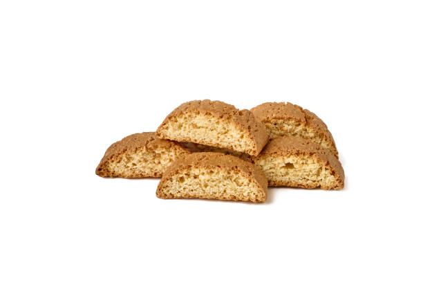istock Traditional Italian cantuccini cookie. Isolated on white background 1329635870
