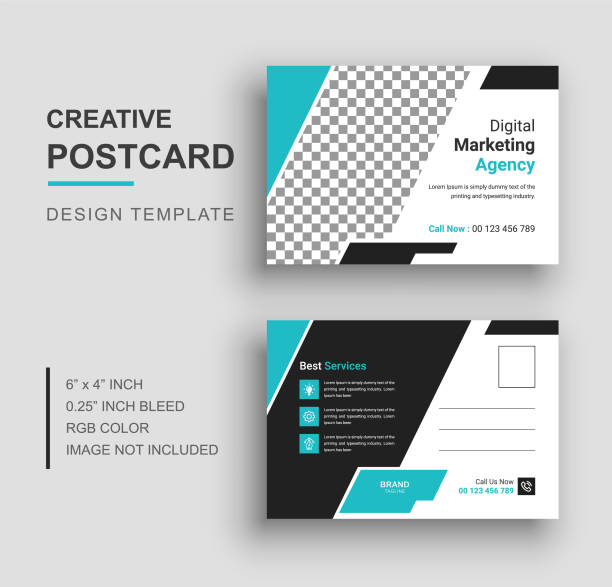 Corporate postcard design, Creative postcard template design Postcard design, Creative postcard template design postcard stock illustrations