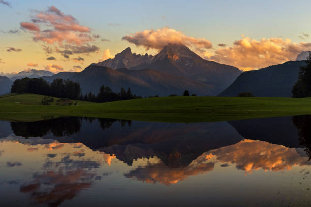 istock Watzmann in Alps, dramatic reflection at sunrise - National Park Berchtesgaden 1329638640