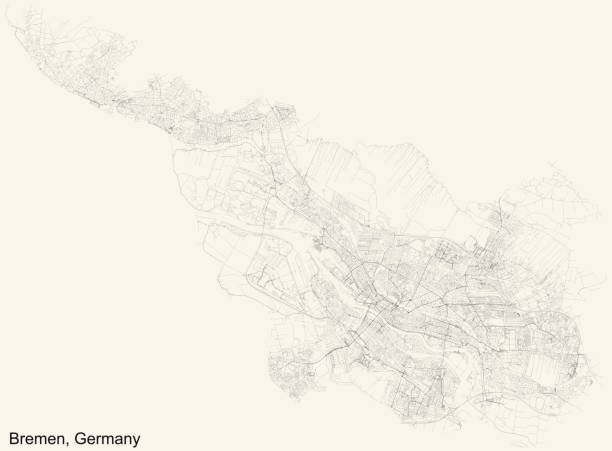 istock Street roads map of Bremen 1329640750