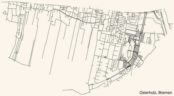 ブレーメンのオスターホルツ地区の道路地図 - osterholz点のイラスト素材／クリップアート素材／マンガ素材／アイコン素材